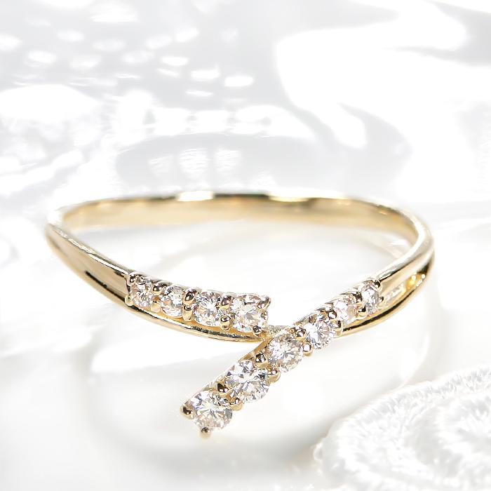 K18 YG WG PG 0.2ct テンダイヤモンド リング 18金 ゴールド ダイヤモンド ダイヤ 指輪 リング 0.2ct 10ダイヤ テンダイヤモンド 10石 10粒 可愛い 4月 ber0264 | 