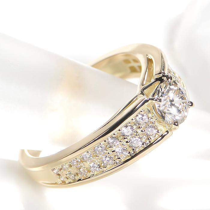 K18 指輪　ダイヤモンド クラスター ダイヤモンド リング – K18WG、0.75ct