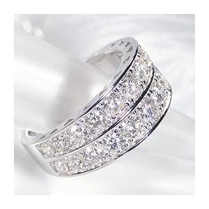 pt900 プラチナ ダイヤモンド ダイヤ 指輪 リング エタニティ 2連 2.0