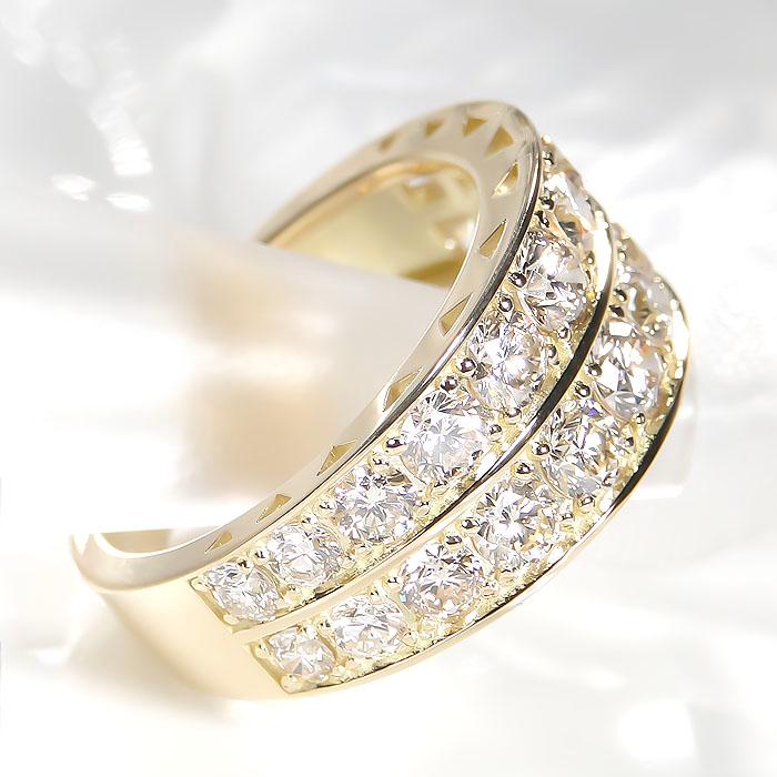 K18WG/YG/PG 【2.0ct】ダイヤモンド リング ゴールド 18K 18金 2.0 2カラット エタニティ 2連 ダイア リング ber0281_1