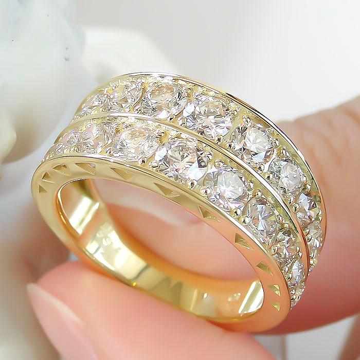 K18WG/YG/PG 【2.0ct】ダイヤモンド リング ゴールド 18K 18金 2.0 2カラット エタニティ 2連 ダイア リング ber0281_3