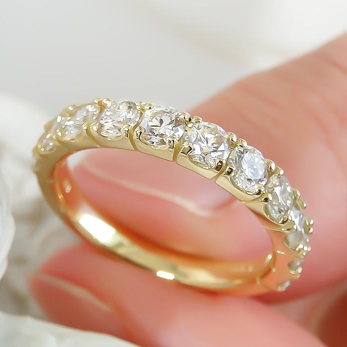 K18YG/WG/PG 1.00ct ダイヤモンド エタニティリング ダイヤモンド 