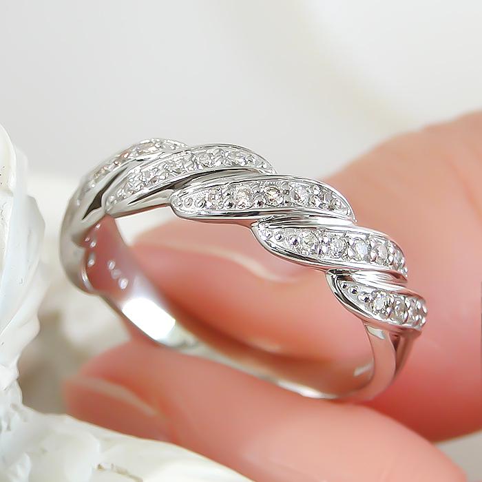 Pt900 0.2ct プラチナ ツイスト ダイヤモンド リング 指輪 ダイヤ pt900  送料無料 可愛い 0.2ct プレゼント 誕生日 記念日 0.2カラット 人気 シンプル  ber0302の画像