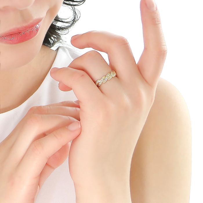 K18YG/PG/WG 0.2ct ゴールド ツイスト 0.2カラット ダイヤモンド リング 指輪 イエローゴールド ダイヤ 18k 18金 人気 シンプル 上品 可愛い 0.2ct  ber0303の画像