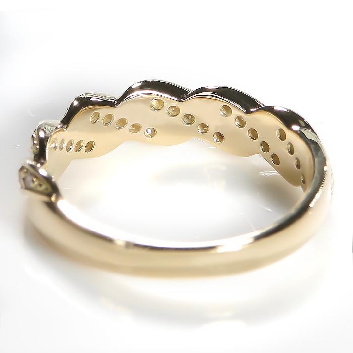 K18YG/PG/WG 0.2ct ゴールド ツイスト 0.2カラット ダイヤモンド リング 指輪 イエローゴールド ダイヤ 18k 18金 人気 シンプル 上品 可愛い 0.2ct  ber0303の画像