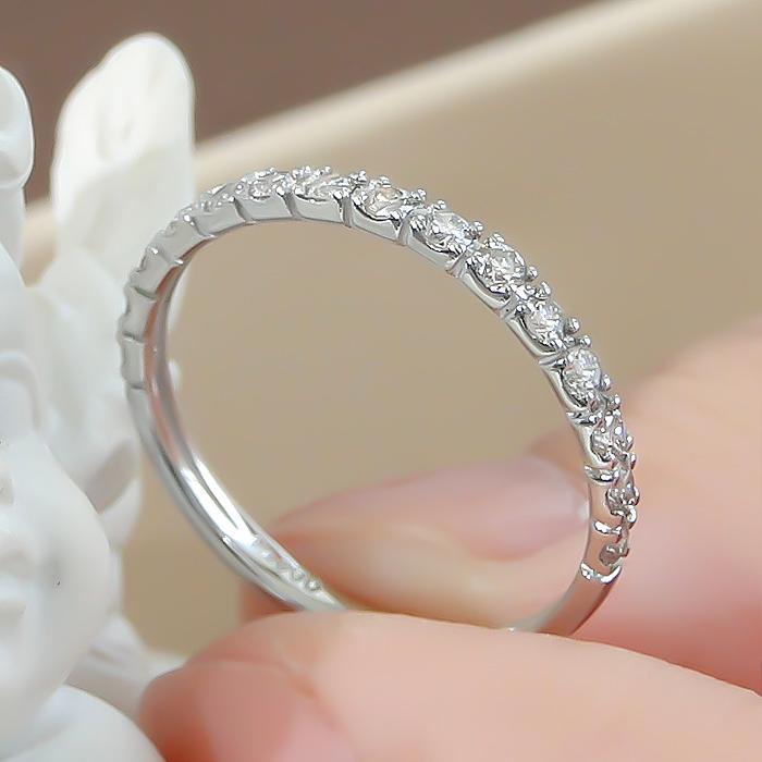 pt900/K18YG 0.3ct ダイヤモンド エタニティリング リング プラチナ900 イエローゴールド K18 18金 細身 華奢 pt900 指輪 ダイヤ  ゴールド シンプル ber0305の画像