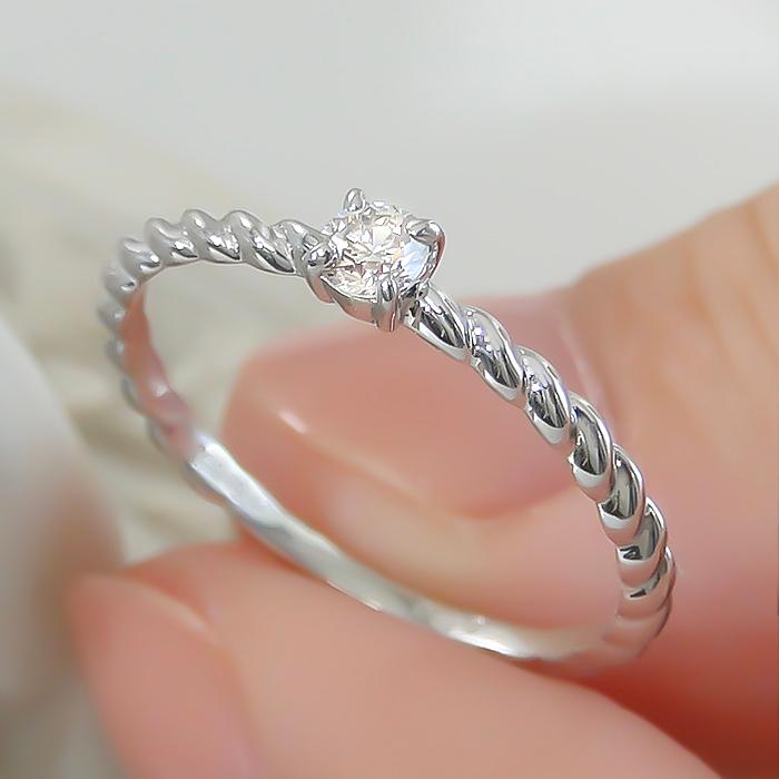 K18YG/PG/WG  0.10ct一粒 ダイヤモンド ブルーダイヤモンド リング 指輪 ブルーダイヤ 一粒 18k 18金 ゴールド 0.1ct 華奢 ber0306の画像