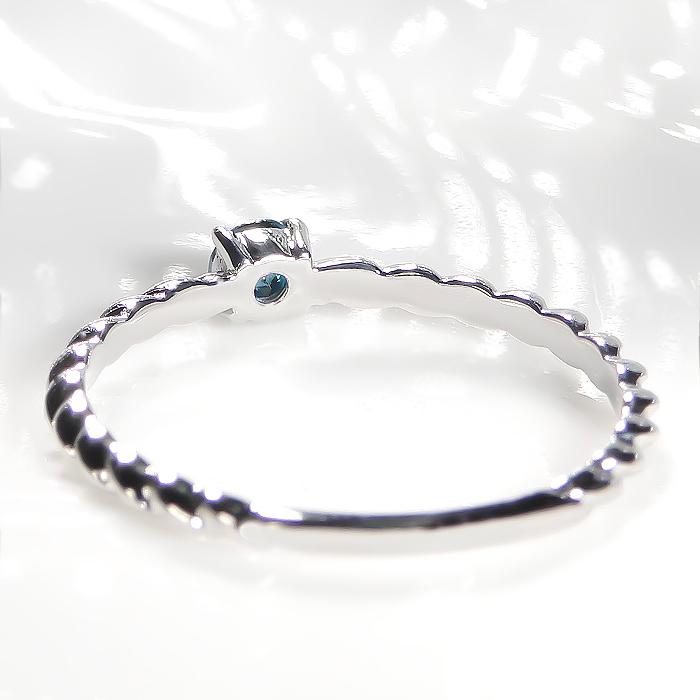 K18YG/PG/WG  0.10ct一粒 ダイヤモンド ブルーダイヤモンド リング 指輪 ブルーダイヤ 一粒 18k 18金 ゴールド 0.1ct 華奢 ber0306の画像