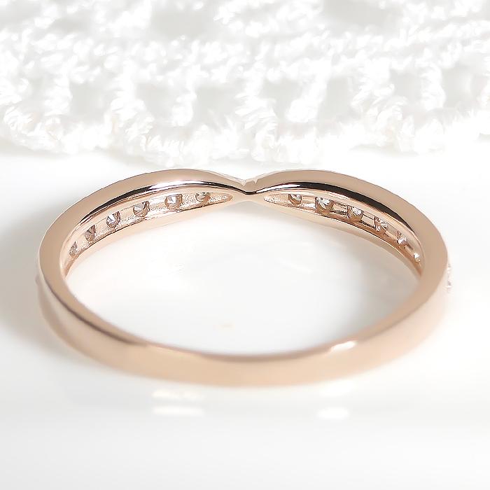 K18YG/PG/WG 0.20ct ダイヤモンド リング ジュエリー 0.2カラット 18k 18金 ゴールド エタニティ 結婚 婚約 ブライダル 4月誕生石 おしゃれ フチあり ber0311の画像