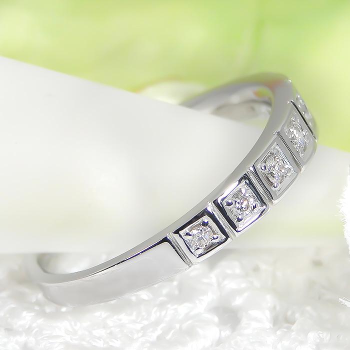 Pt900 0.10ct ダイヤモンド エタニティリング 0.1カラット pt900 0.1ct  送料無料 グラデーション 可愛い プレゼント 誕生日 ハーフエタ 人気 ber0324の画像