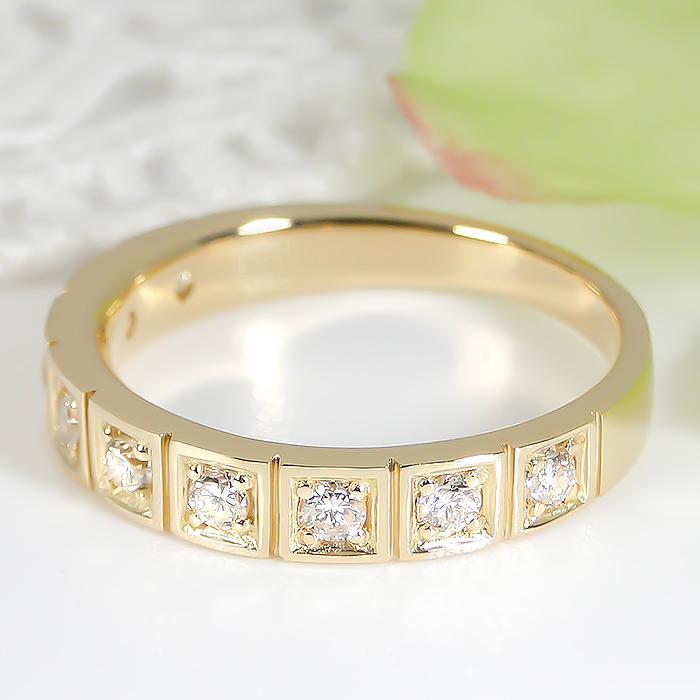 K18YG/PG/WG 0.30ct ダイヤモンド エタニティリング ゴールド リング 0.3カラット K18YG PG WG 0.30ct18k 18金 可愛いリング ハーフエタニティber0325の画像