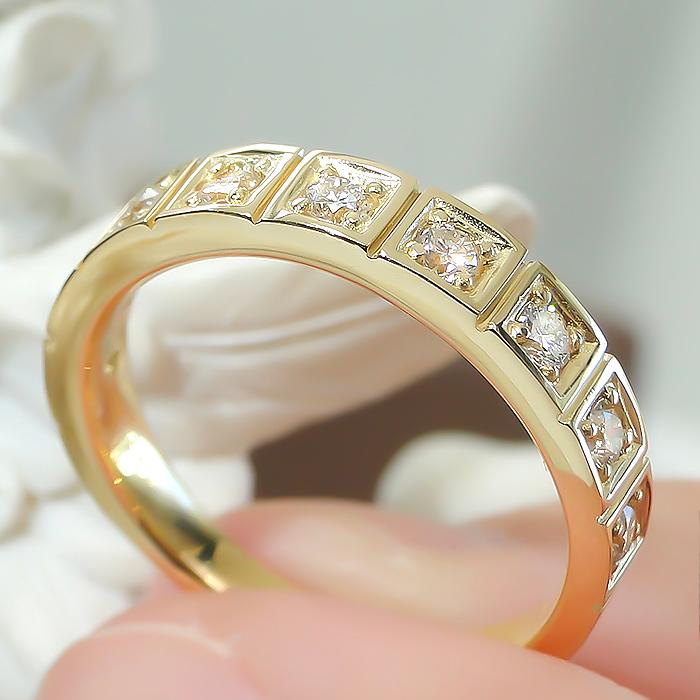 K18YG/PG/WG 0.30ct ダイヤモンド エタニティリング ゴールド リング 0.3カラット K18YG PG WG 0.30ct18k 18金 可愛いリング ハーフエタニティber0325の画像