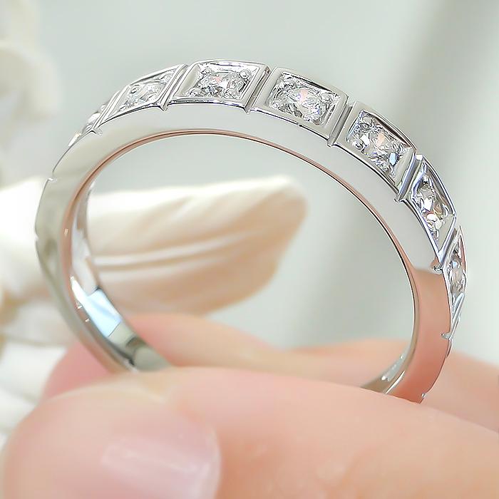 Pt900 0.3ct プラチナ ダイヤモンド リング ジュエリー 0.3カラット プラチナリング ゴールド 可愛い リング Pt900 0.30ct ハーフエタニティ ber0326の画像