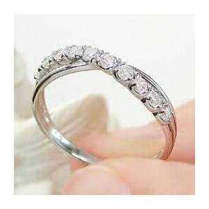 Pt900 0.30ct クロス ダイヤモンド リング ジュエリー 0.3カラット ウェーブ プラチナ プラチナ900 ハーフエタニティ 4月 誕生石 送料無料 ber0329｜awee｜05