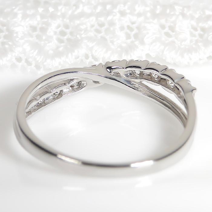 Pt900 0.30ct クロス ダイヤモンド リング ジュエリー 0.3カラット