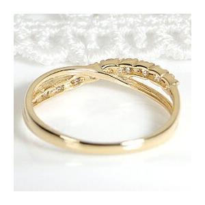 K18YG PG WG 0.30ct クロス ダイヤモンド リング ジュエリー 0.3