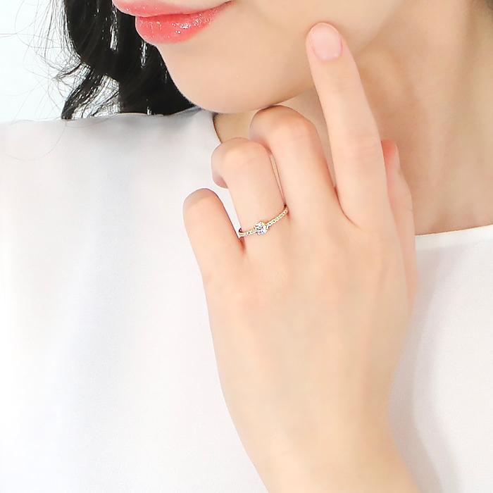 K18YG/PG/WG 0.30ct ダイヤモンド リング ジュエリー ダイヤ 0.3カラット 18金 18k ゴールド 0.16ct エタニティ 一粒 ハーフエタニティ 4誕生石 ber0332の画像