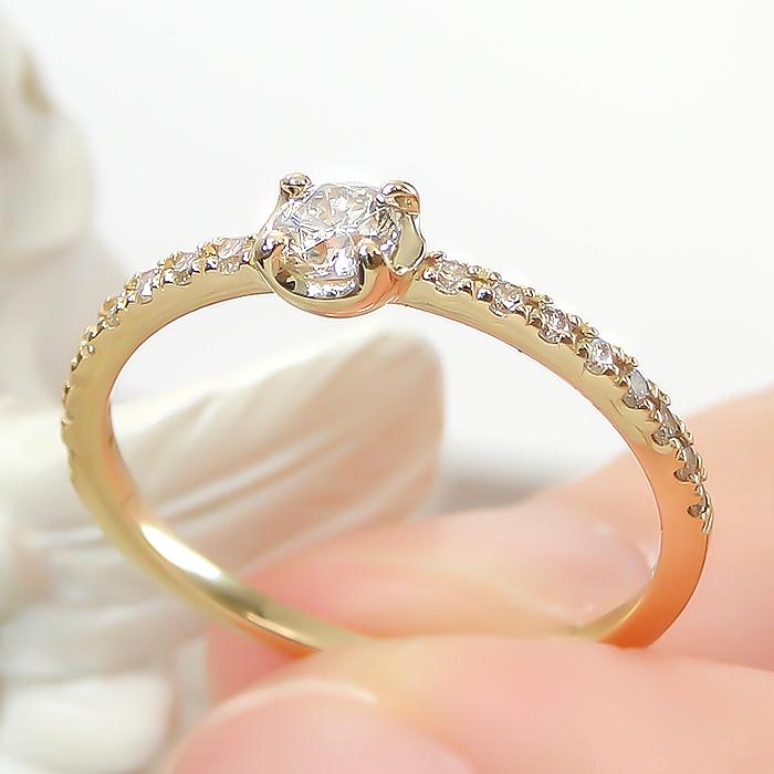 K18YG/PG/WG 0.30ct ダイヤモンド リング ジュエリー ダイヤ 0.3カラット 18金 18k ゴールド 0.16ct エタニティ 一粒 ハーフエタニティ 4誕生石 ber0332の画像