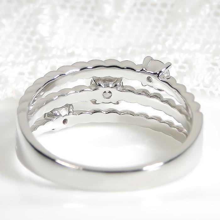 Pt900 0.30ct ツイスト ダイヤモンド リング ジュエリー ダイヤ 0.3カラット ルテニウム割 ツイスト 3連 プラチナ 幅広 プラチナ900 可愛い ひねり ber0333の画像