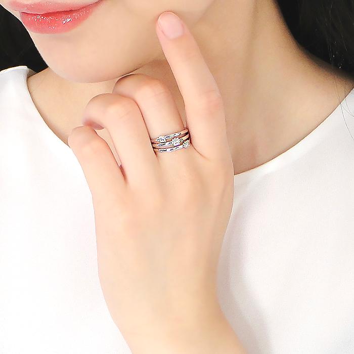 K18YG PG WG 0.30ct ダイヤモンド リング ジュエリー 0.3カラット 3連 18金 ゴールド 幅広 18k 可愛いリング 4月誕生石 新作 人気 送料無料 ber0336の画像