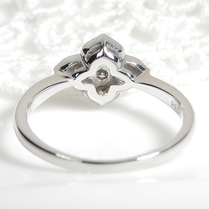 K18YG PG WG 0.30ct フラワー ダイヤモンド リング ジュエリー 18k 花 0.3カラット ルテニウム割 プラチナ ゴールド 18金 4月誕生石 おしゃれ ber0338の画像