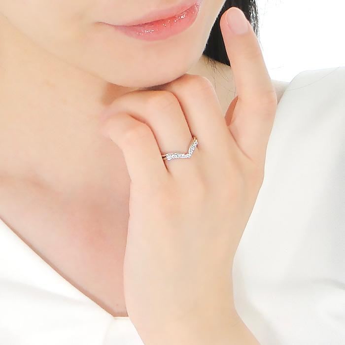 Pt900 0.20ct Vライン ダイヤモンド リング ジュエリー V字 Ｖ 0.2カラット ルテニウム割 プラチナ 10石 テンダイヤモンド 10粒 プラチナ900 ber0339の画像