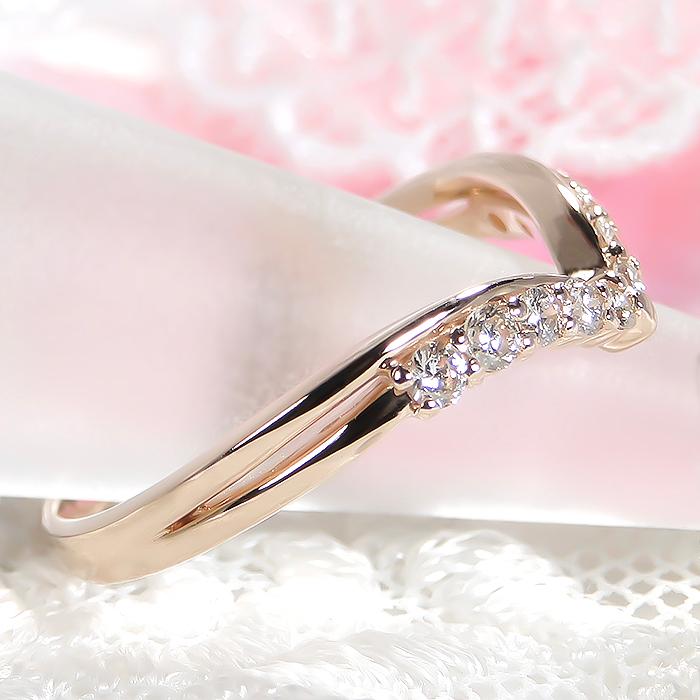 K18 YG WG PG 0.2カラット 0.20ct Vライン ダイヤモンド ジュエリー V 