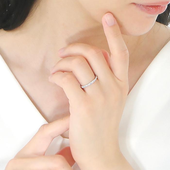 Pt900 0.20ct ダイヤモンド リング ジュエリー 個性的 0.2カラット ルテニウム割 プラチナ エタニティ ハーフエタ プラチナ900 4月誕生石  ber0341の画像