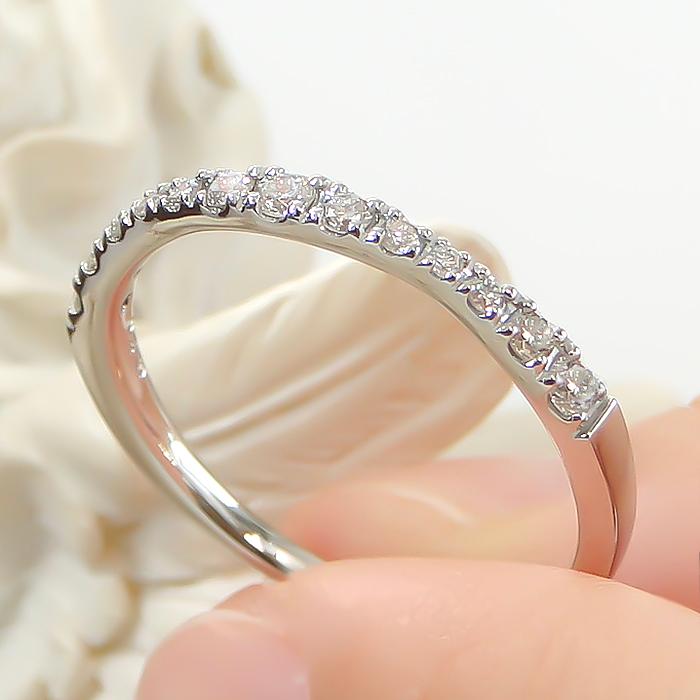Pt900 0.20ct ダイヤモンド リング ジュエリー 個性的 0.2カラット ルテニウム割 プラチナ エタニティ ハーフエタ プラチナ900 4月誕生石  ber0341の画像