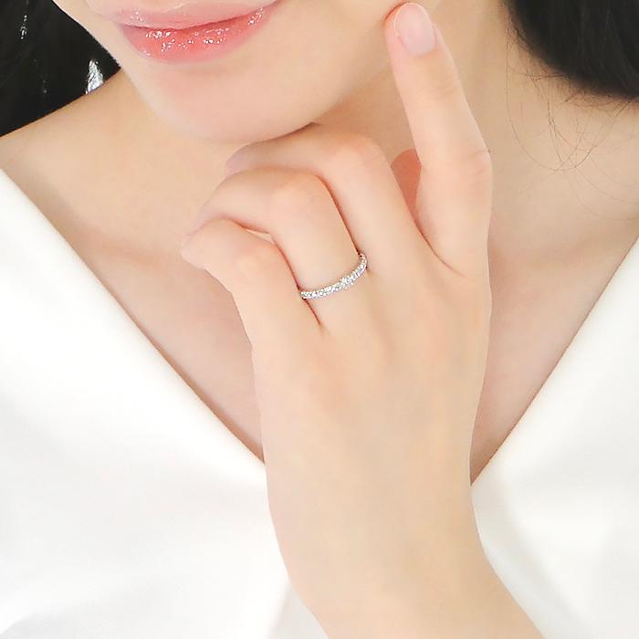 Pt900 K18 0.35ct 一粒 ダイヤモンド エタニティ リング プラチナ ゴールド  送料無料 プレゼント 0.35カラット 誕生日 記念日 ひと粒 ダイヤ 指輪 ber0345の画像