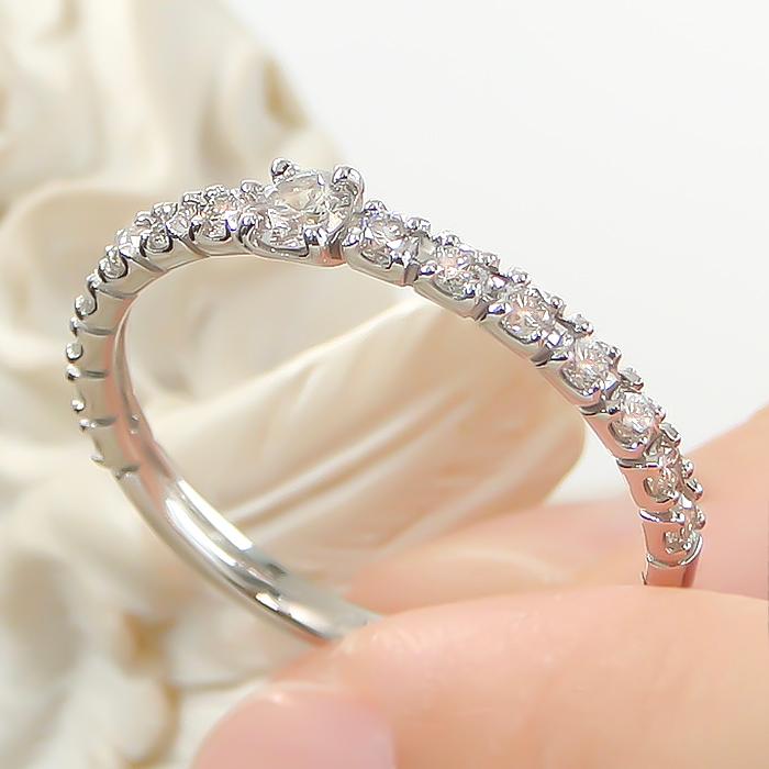 Pt900 K18 0.35ct 一粒 ダイヤモンド エタニティ リング プラチナ ゴールド  送料無料 プレゼント 0.35カラット 誕生日 記念日 ひと粒 ダイヤ 指輪 ber0345の画像