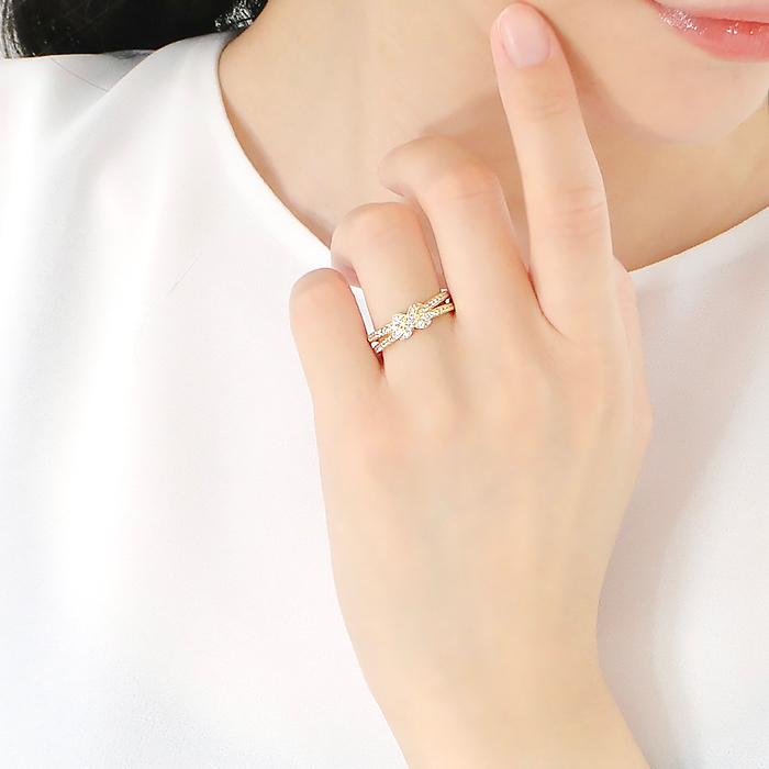 K18 YG PG WG 0.20ct インフィニティ ダイヤモンド リング ゴールド ダイヤモンド リング ジュエリー ダイヤ 無限 ∞  ゴールド 18金 18k ber0346の画像