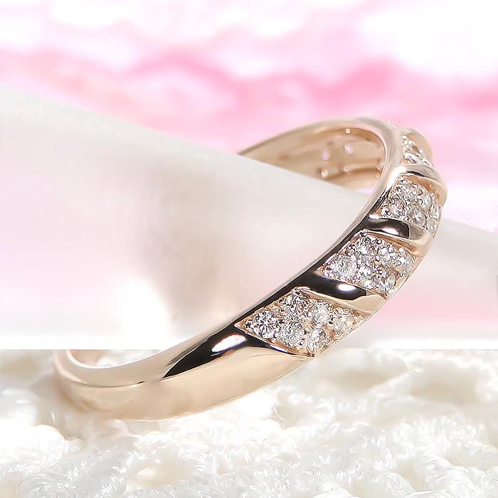 K18YG PG WG 0.20ct ダイヤモンド リング ゴールド ジュエリー ダイヤ 0.20カラット 18金 18k ツイスト 4月誕生石 デイリーリング ber0348の画像