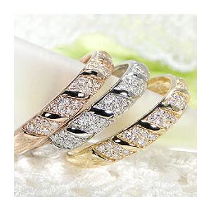 ゴールド K18YG PG WG 0.20ct ダイヤモンド リング ジュエリー ダイヤ  