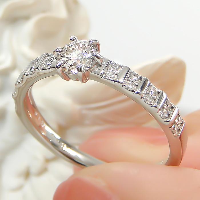 Pt900 0.40ct エタニティ ダイヤモンド リング ジュエリー ダイヤ プラチナ 大粒 0.3カラット 一粒 ルテニウム ハーフエタ 4月誕生石 普段使い デイリー ber0351の画像