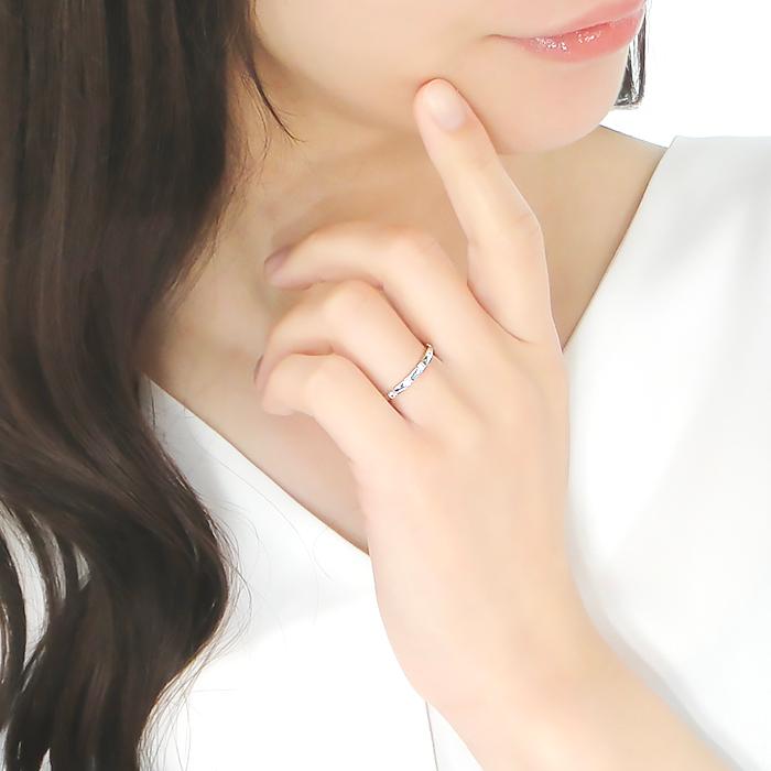 K18YG PG WG 0.10ct ダイヤモンド リング ジュエリー ダイヤ ゴールド イエロー ホワイト ピンク ドット 重ね着け レイヤード 普段使い デイリー ber0372の画像