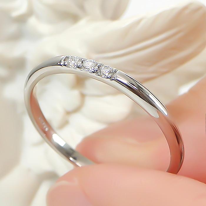 Pt900 0.05ct ダイヤモンド リング ジュエリー ダイヤ プラチナ PT ルテニウム割り 重ね着け レイヤード 4月 誕生石 人気 デイリー 3石 スリーストーン ber0373の画像