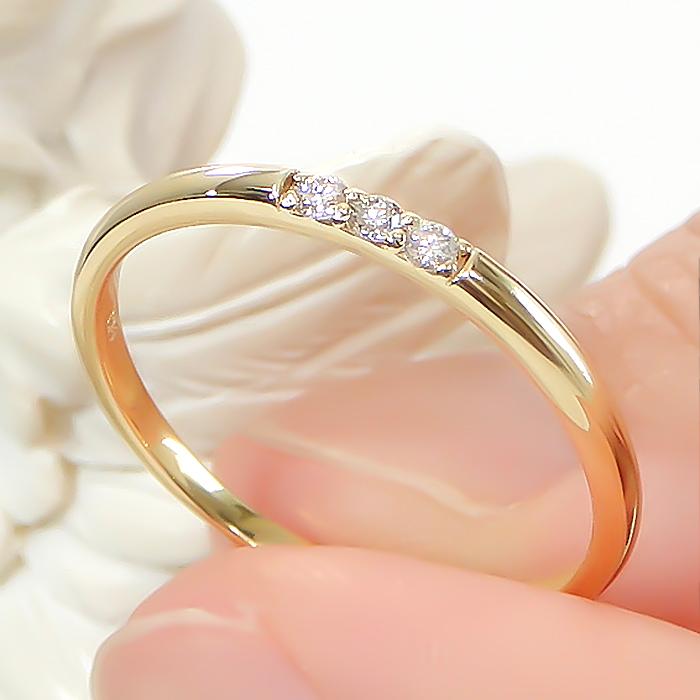 K18 YG PG WG 0.05ct ダイヤモンド リング ジュエリー ダイヤ ゴールド 18金 18k 重ね着け レイヤード 人気 普段使い デイリー 3石 スリーストーン ber0374 |  | 03