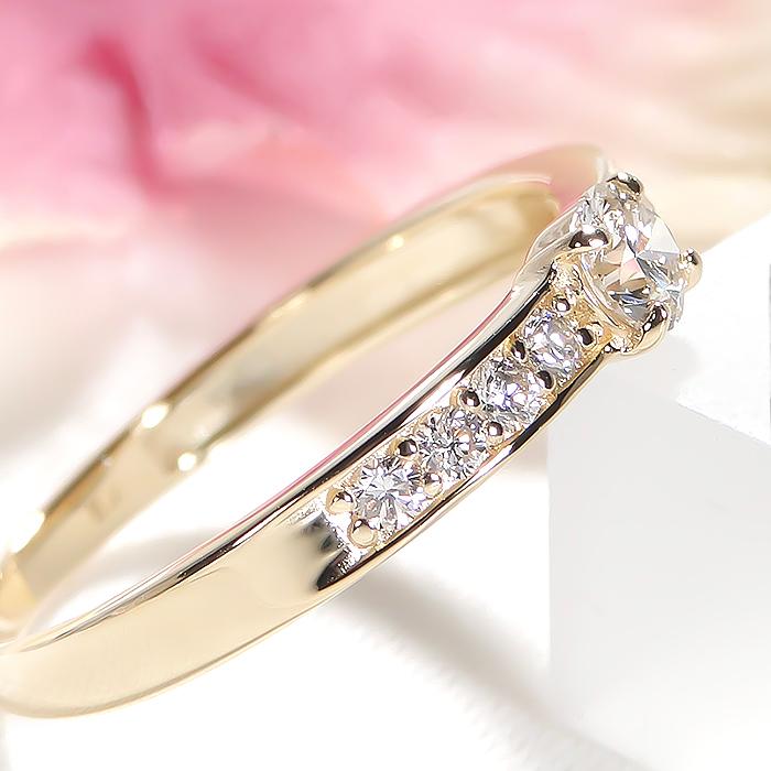 K18YG PG WG 0.30ct ダイヤモンド リング ジュエリー ダイヤ 18金 18k