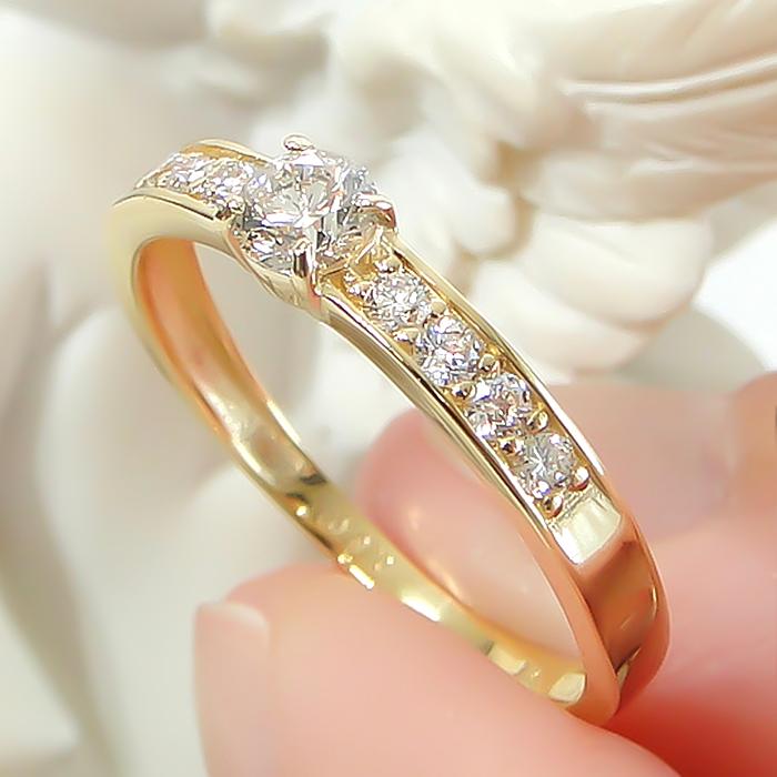K18YG PG WG 0.30ct ダイヤモンド リング ジュエリー ダイヤ 18金 18k
