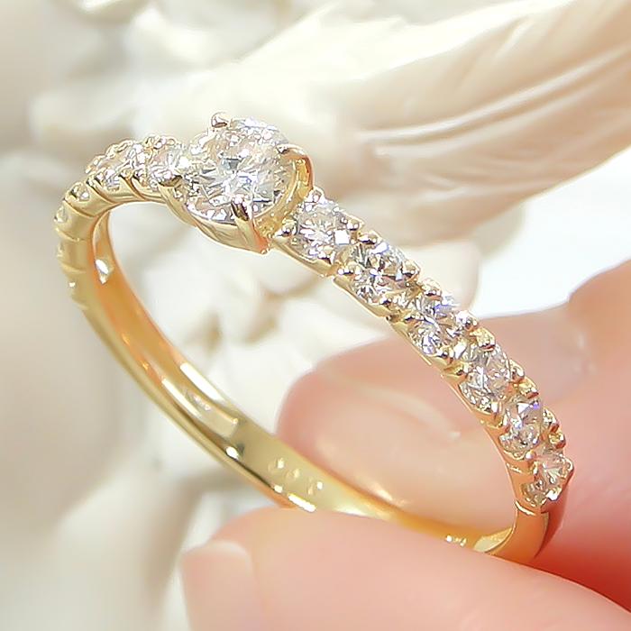 K18YG/PG/WG 0.50ct ダイヤモンド リング ジュエリー ダイヤ プラチナ 0.5カラット 豪華 フチあり 18金 ゴールド ハーフ エタニティ 人気 普段使い ber0394 |  | 03