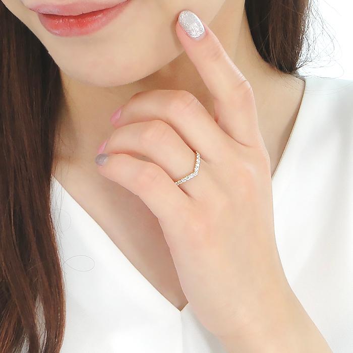 K18YG/PG/WG 【0.3ct】Vライン ダイヤモンド リング 送料無料 K18 18金 0.3ct Vライン  YG WG PG プレゼント 記念日 誕生日 結婚 普段使い ブライダル ber0400の画像