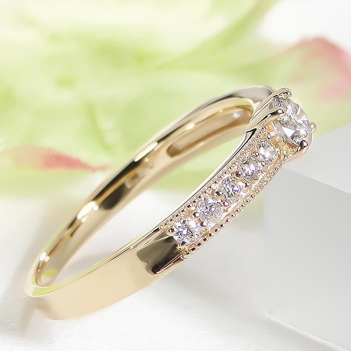 ダイヤモンド リング 0.3ct ゴールド レディース ジュエリー アクセサリー リング 指輪 緑 ダイヤ ダイア ギフト プレゼント グリーン 送料無料 ber0403の画像