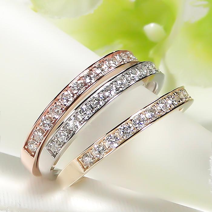 ゴールド K10 YG PG WG 0.2ct ダイヤモンド リング 送料無料 0.2