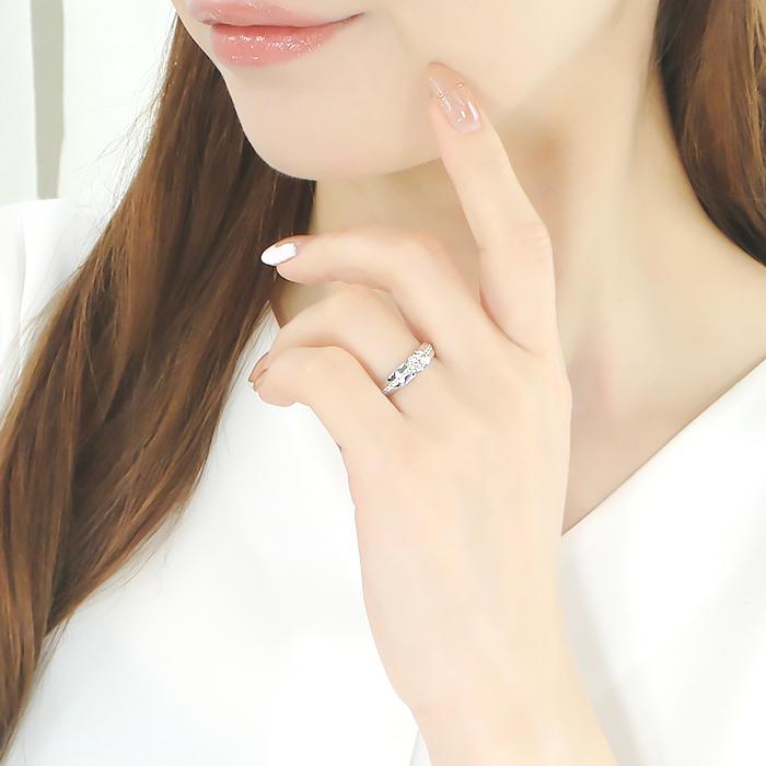 Pt900 プラチナ ダイヤモンド フラワー リング 0.2ct 送料無料 ダイヤ