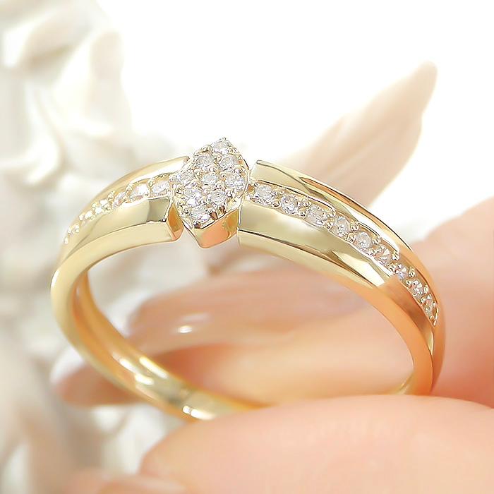 K18YG WG PG ダイヤモンド リング 0.15ct 送料無料 レディース アクセサリー 指輪 ダイヤ ダイア ゴールド ギフト プレゼント エタニティ リーフ ber0414の画像