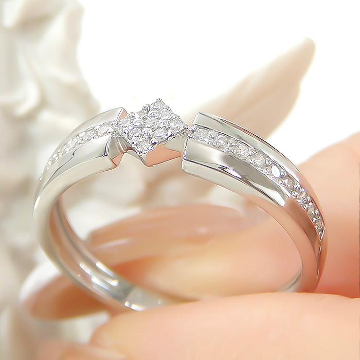 Pt900 ダイヤモンド リング 0.15ct 送料無料 レディース アクセサリー 指輪 ダイヤ ダイア プラチナ PT ギフト プレゼント エタニティ スクエア ber0415の画像