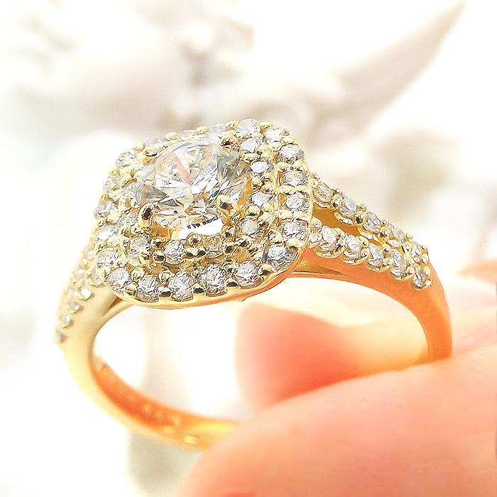 K18 YG 0.9ct ダイヤモンド リング 送料無料 指輪 イエローゴールド 