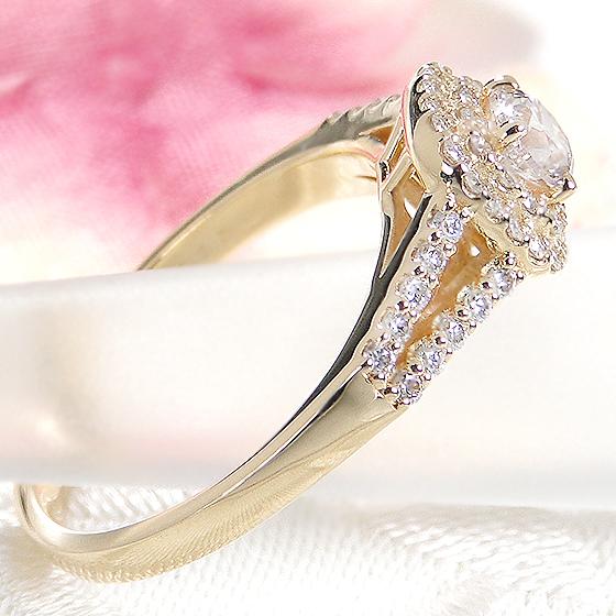 K18 YG 0.6ct ダイヤモンド リング 送料無料 指輪 イエロー 