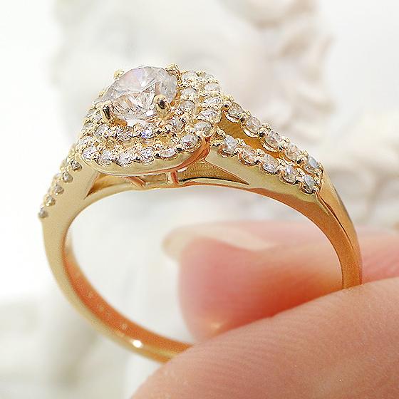 K18 YG 0.6ct ダイヤモンド リング 送料無料 指輪 イエロー 